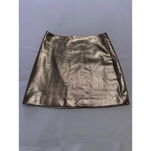Forever21 Daytime Metallic Gold Mini Skirt Women Bachelorette Party Festival Med